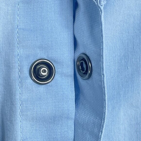 Wrangler Outdoor Vented Mens 2X Long Sleeve Blue Snaps Roll Up Sleeves Pockets - Picture 6 of 8